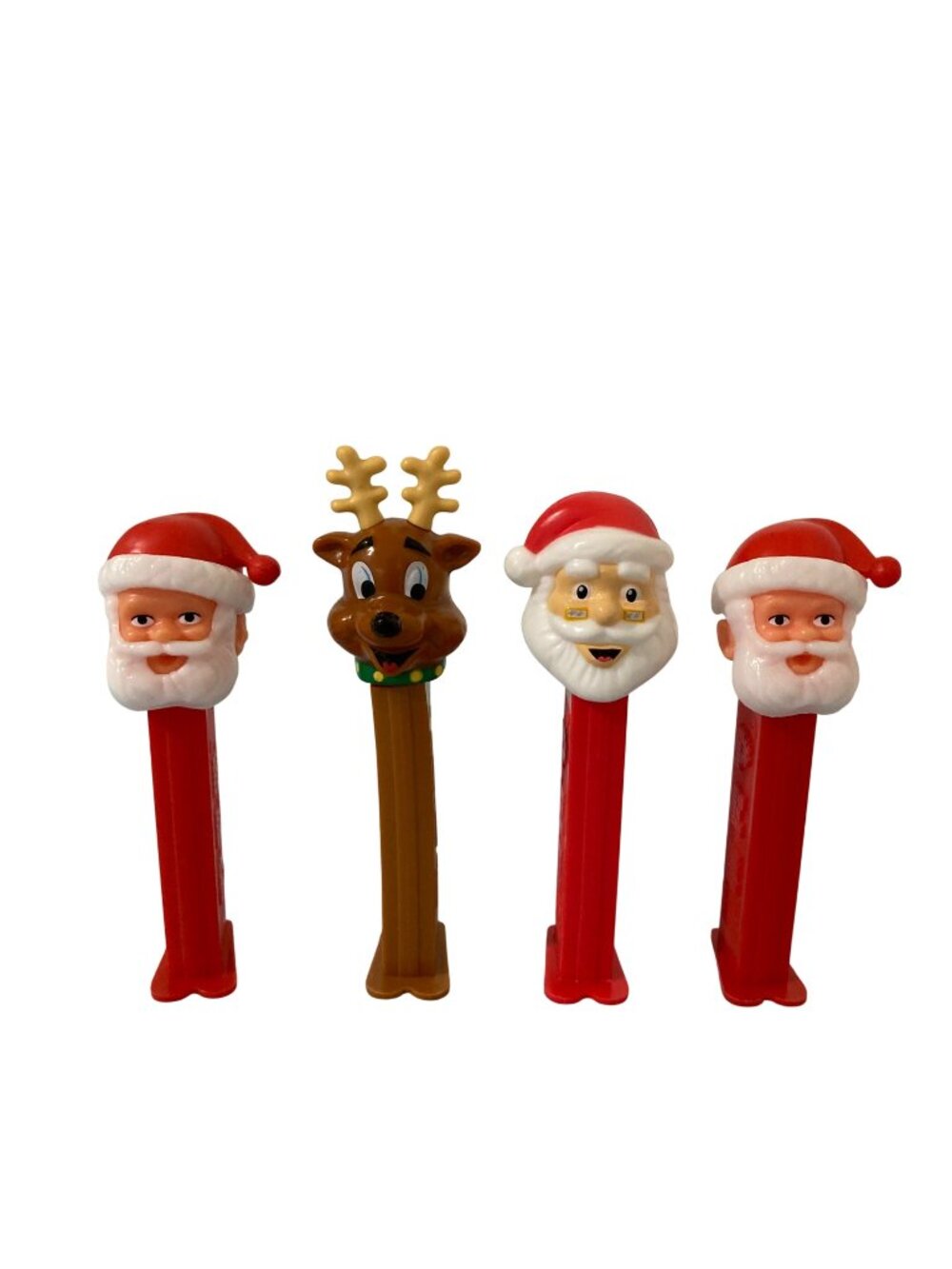 Vintage Christmas Santa Claus and Reindeer PEZ Dispensers lot Of 4